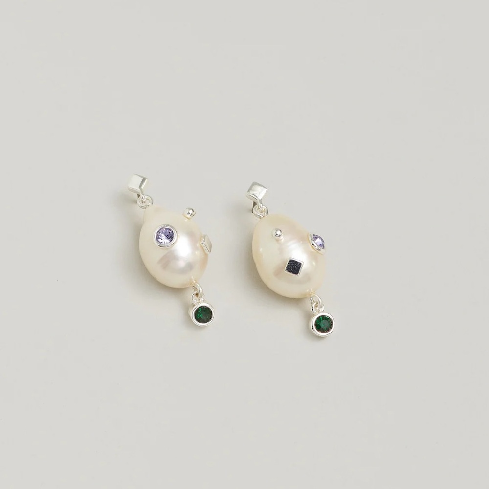 Madewell Aimee Song studded freshwater pearl statement drop earrings